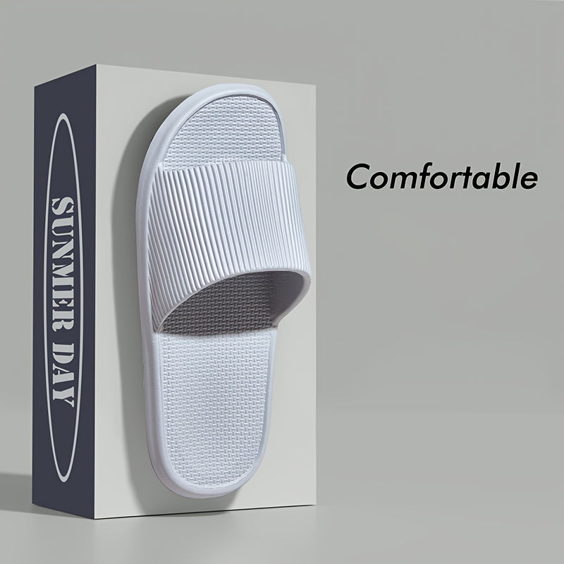 Fashionable Awesome EVA Men'S And Women'S Summer Slippers, Non-Slip, Casual Slides, Ribbed Texture - Perfect for Indoor/Outdoor Use, Beach And Ocean, Men'S And Women'S Slippers, All-Season, Multi-Color Available