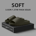 [EVA Non-Slip Slippers] Non-Slip EVA Solid Color Slippers for Men and Women - Outdoor Home Casual Flat Slip-On Sandals, Lightweight Shock-Absorbing Sole, Simple Casual Sport Style, All-Season Beach Slippers, Hand Washable, Men's Indoor Slippers