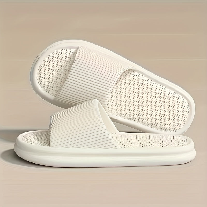 Fashionable Awesome EVA Men'S And Women'S Summer Slippers, Non-Slip, Casual Slides, Ribbed Texture - Perfect for Indoor/Outdoor Use, Beach And Ocean, Men'S And Women'S Slippers, All-Season, Multi-Color Available
