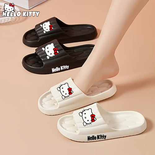 Licensed Women'S Hello Kitty Slide Sandals: Cartoon - Printed, Lightweight EVA Build with Silent & Non-Slip Cushioned Footbed, Comfy Design for Indoor, Home, Bedroom & Casual Lounging, Women Shoes