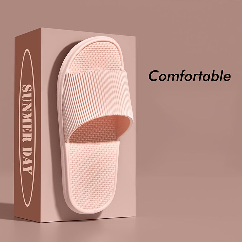 Fashionable Awesome EVA Men'S And Women'S Summer Slippers, Non-Slip, Casual Slides, Ribbed Texture - Perfect for Indoor/Outdoor Use, Beach And Ocean, Men'S And Women'S Slippers, All-Season, Multi-Color Available