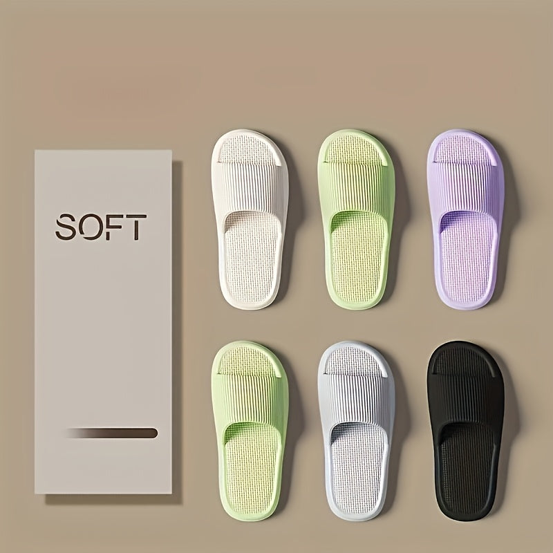 Fashionable Awesome EVA Men'S And Women'S Summer Slippers, Non-Slip, Casual Slides, Ribbed Texture - Perfect for Indoor/Outdoor Use, Beach And Ocean, Men'S And Women'S Slippers, All-Season, Multi-Color Available